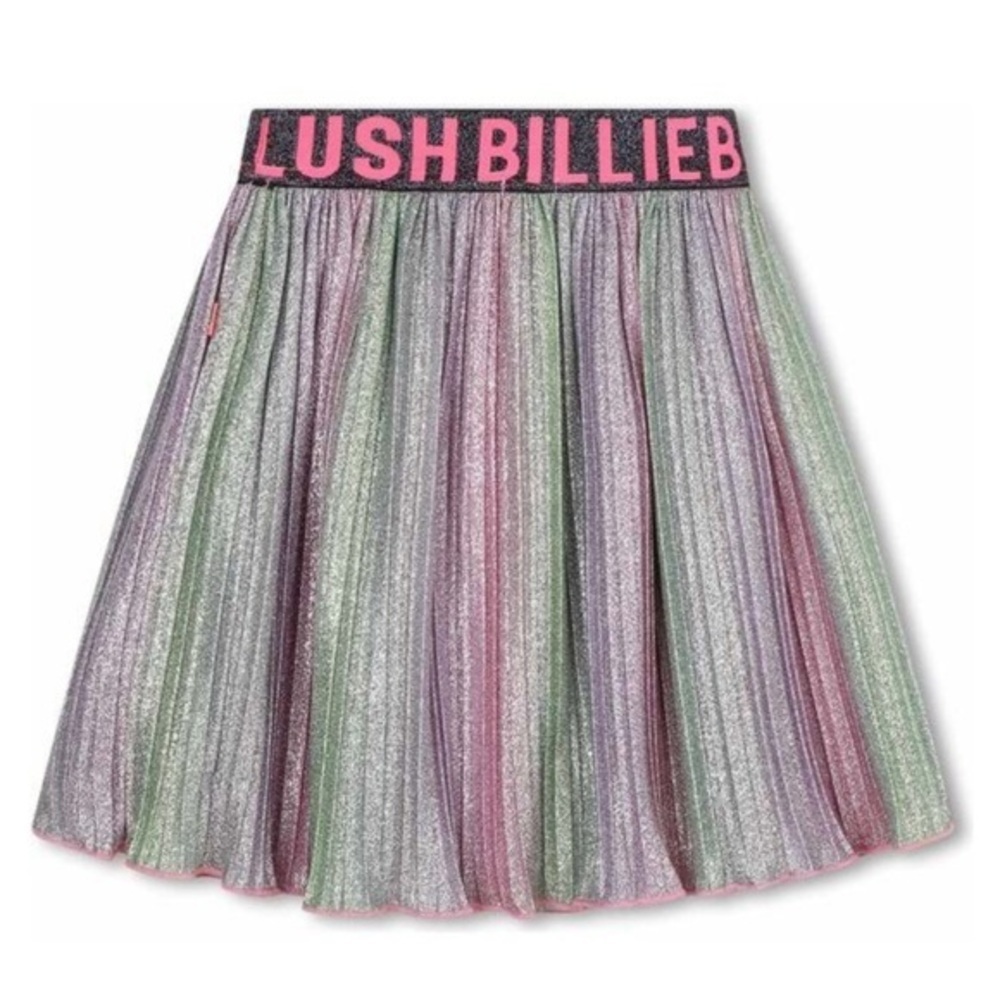 Billieblush skirt metallic pleated multicolor shimmer girl l size 10 pink NWOT